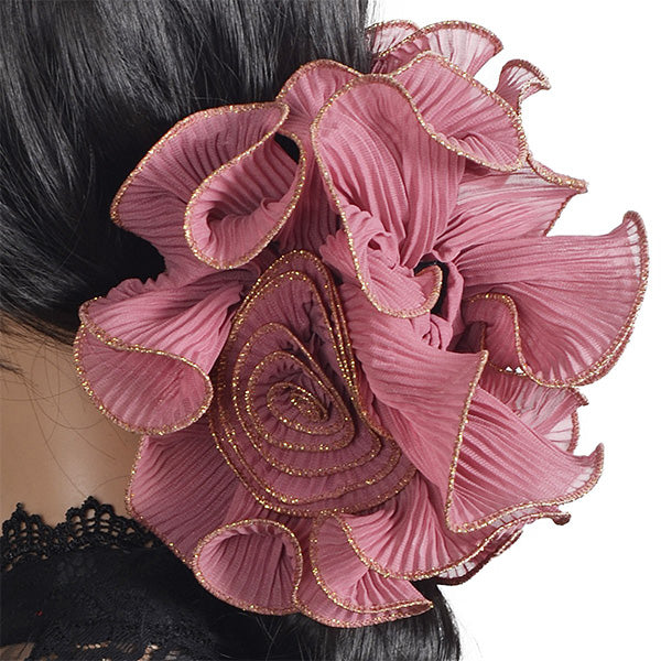 forbusite Women Organza Fabric Pleated Flower Hair Clip