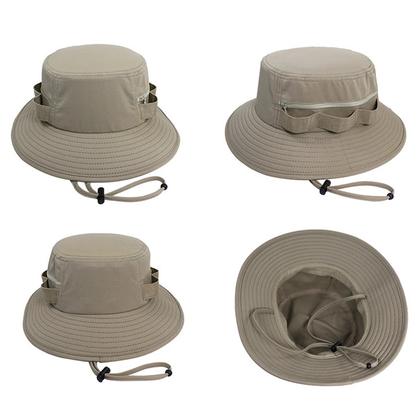 Outdoor Adventure Bucket Sun Hat w/ Zipper Pockets BT003P31
