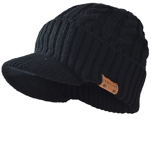 FORBUSITE Cable knit visor hat black