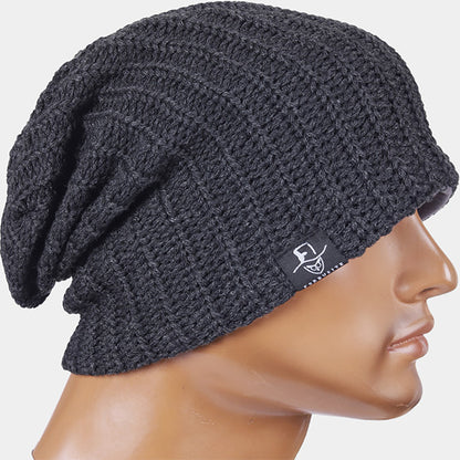 forbusite black Knit Slouchy Beanie Hats 