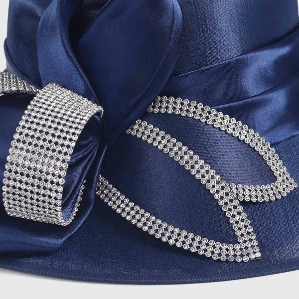 Women Satin Wide Brim Church Hats SD717