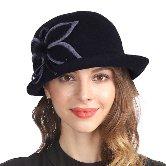 Ladies Wool Bucket Hat Winter 1920s Vintage Cloche Derby Hats