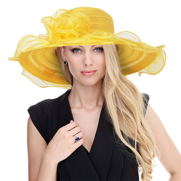 forbusite Womens Kentucky Derby Hats yellow