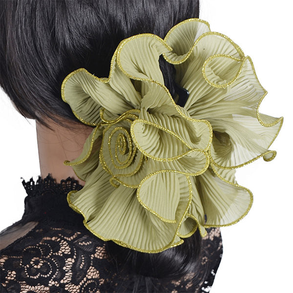 forbusite Women Organza Fabric Pleated Flower Hair Clip