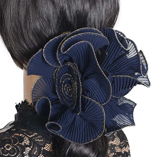 forbusite Women Organza Fabric Pleated Flower Hair Clip