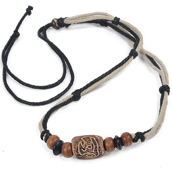Men Choker Necklace with Pendant Bead