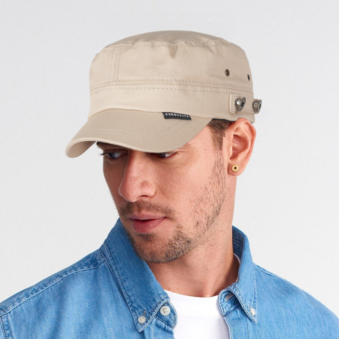 forbusite beige cadet hat men caps Army cap