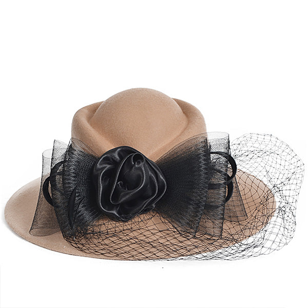 church felt hat veil