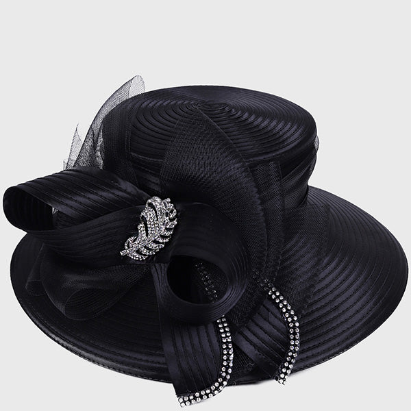 forbusite women church hats satin black