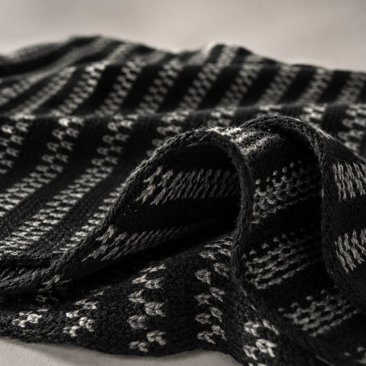 Close up knit scarf texture wool detail soft luxury stitching winter fabric premium quality FORBUSITE