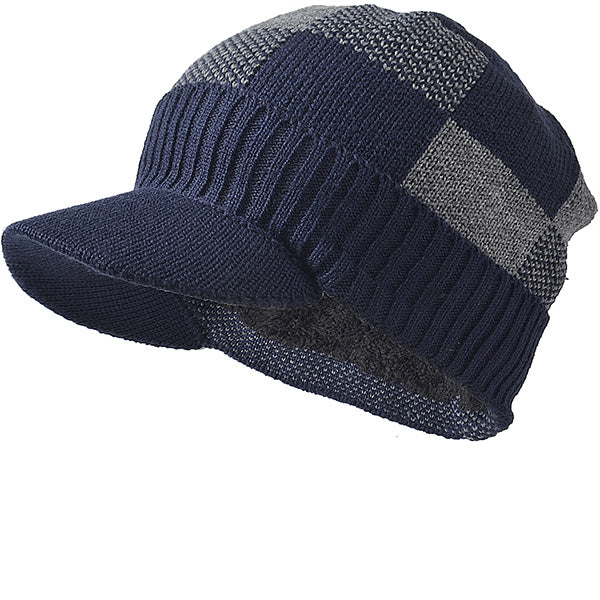 forbusite Knit Beanie Cap with Visor warm