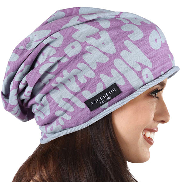 forbusite Women Slouchy Beanie fleece Oversize purple