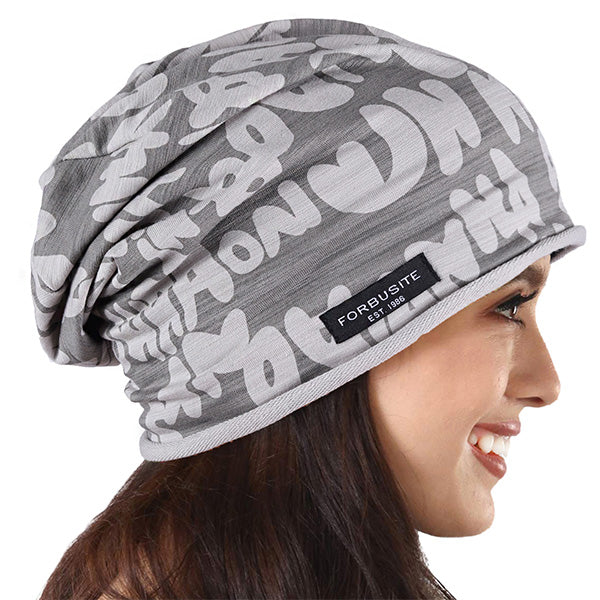 forbusite Women baggy Beanie hats winter grey