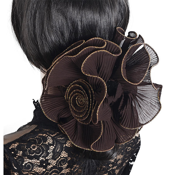 forbusite Women Organza Fabric Pleated Flower Hair Clip