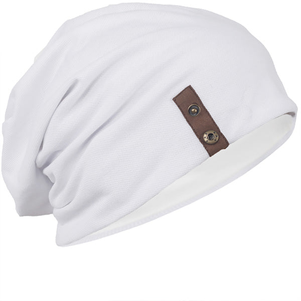 white beanie hat