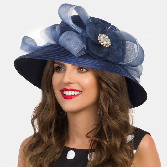 forbusite women church hats Navy Blue