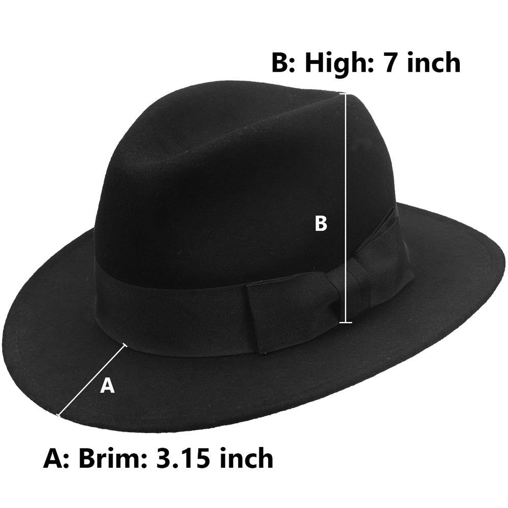 wool felt fedoras black