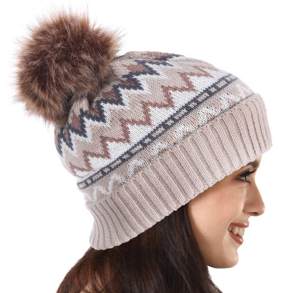 forbusite Women Knitted Pom Pom Beanie Cap