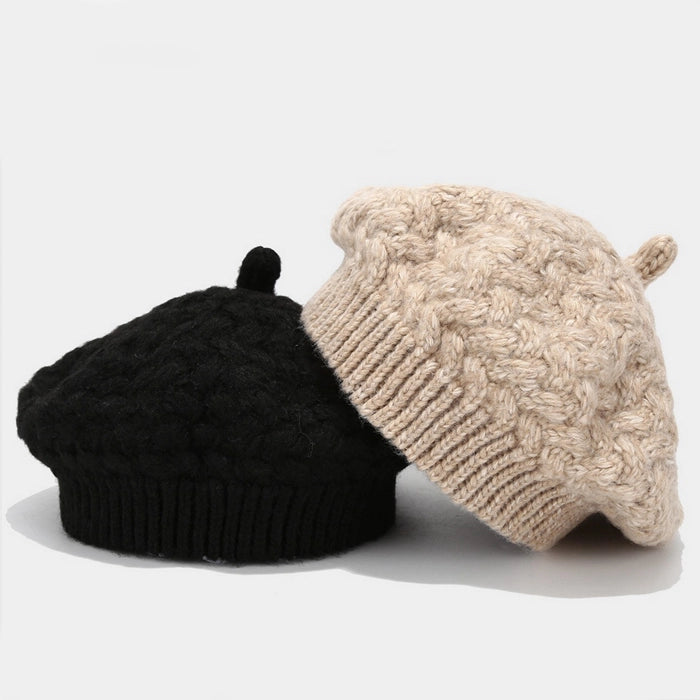 Cable Knit Beret – Women’s Crochet Winter Hat HY003A22