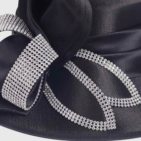 Women Satin Wide Brim Church Hats SD717