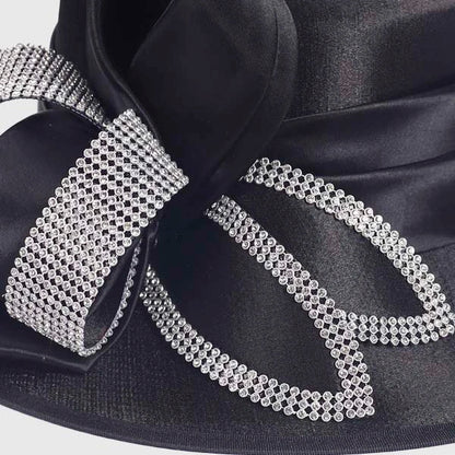 Women Satin Wide Brim Church Hats SD717