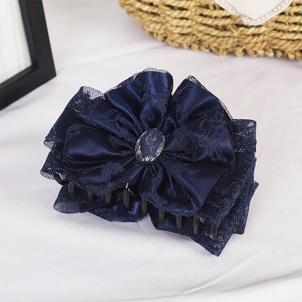 forbusite lace clips hair claw navy blue