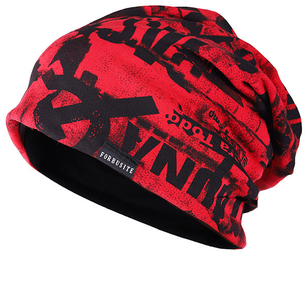forbusite red slouchy beanie men