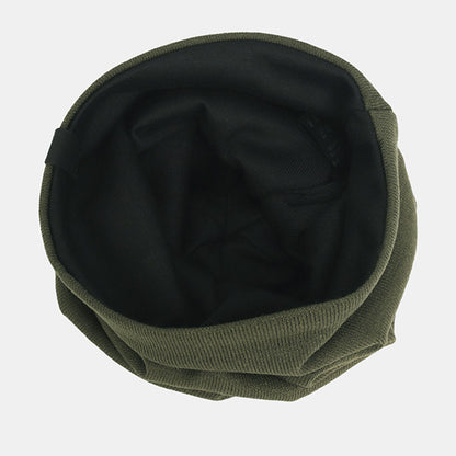 Men Jersey Soild Color Slouchy Beanie Hat N010
