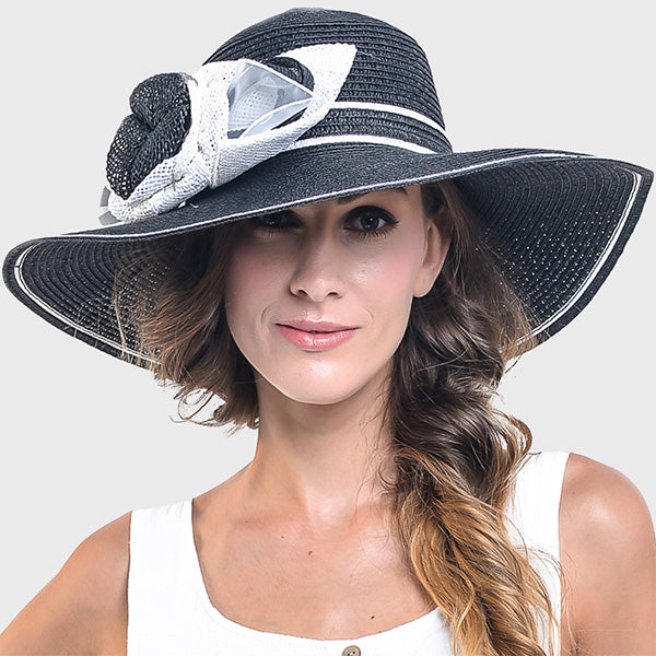 forbusite Women Straw Kentucky Derby Hat