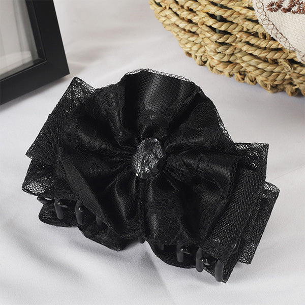 forbusite Satin Lace Claw Clips with Rhinestone for Thick Hair