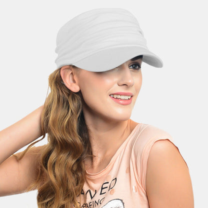 forbusite Women Cabbie Hat White Cap