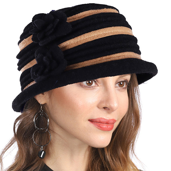 forbusite Women Floral Wool Hat