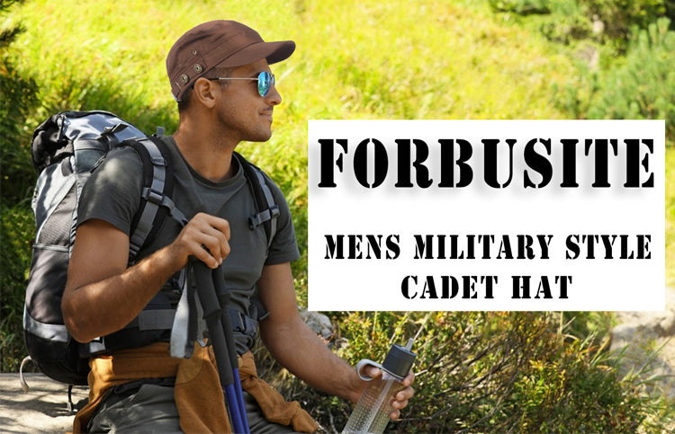 forbusite military style cadet hats for men brown