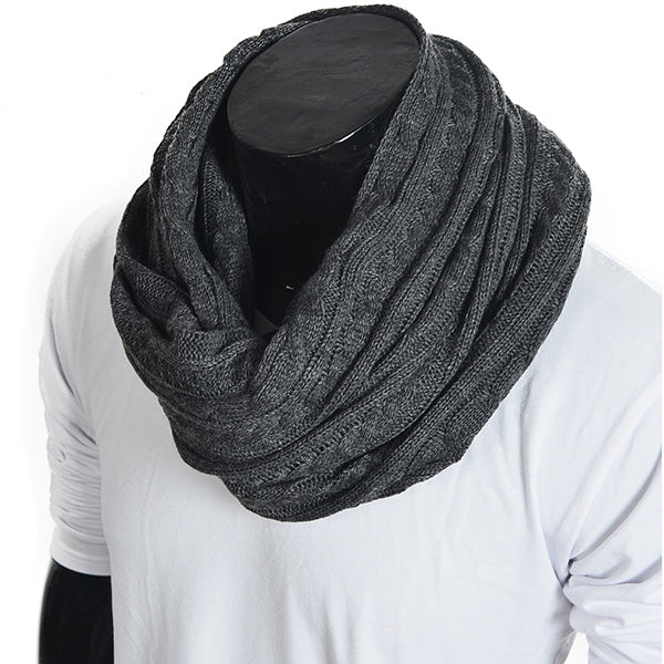 forbusite Mens Cable Knit Infinity Scarf for Winter