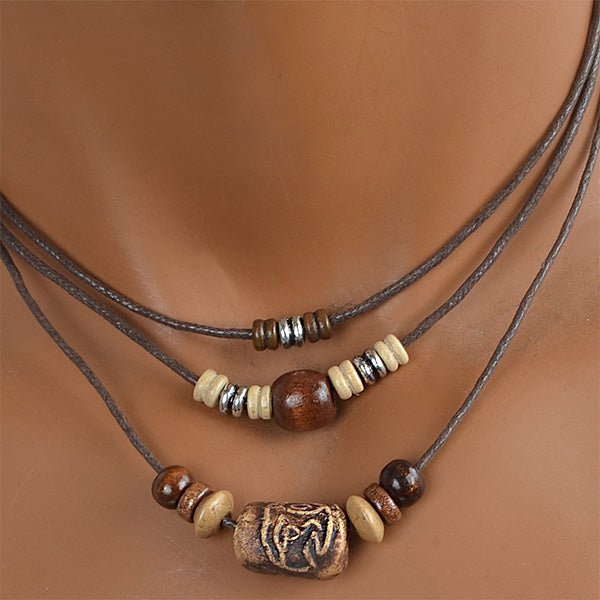 forbusite vintage hemp necklace for men brown