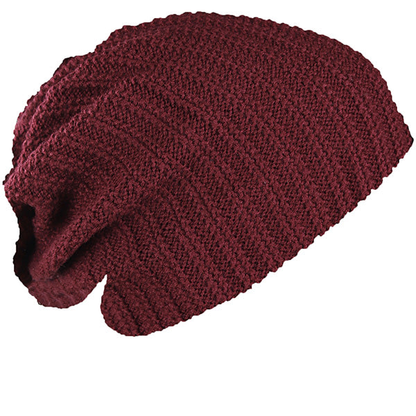 FORBUSITE Knit Slouchy Beanie Hat Claret