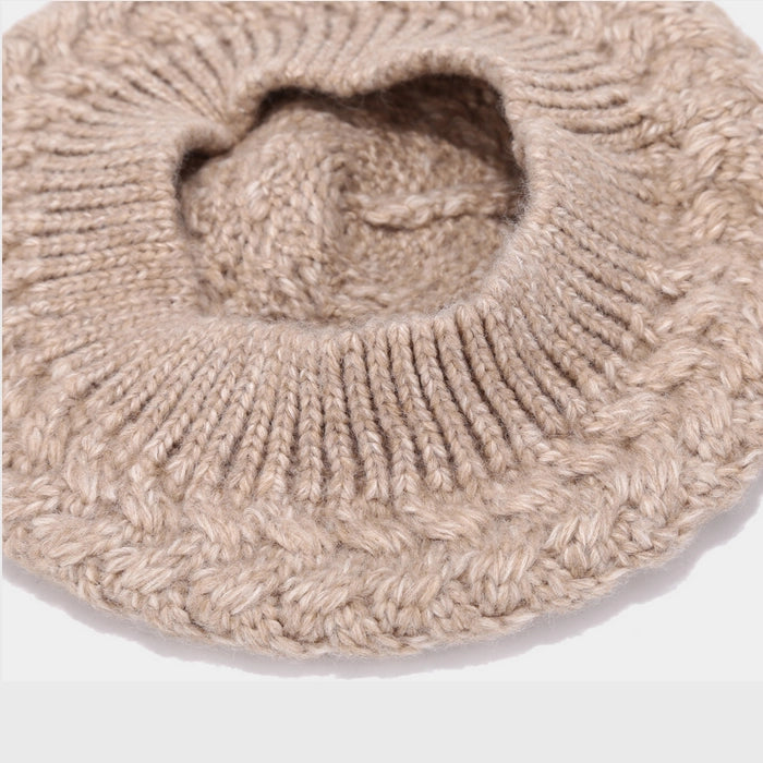 Cable Knit Beret – Women’s Crochet Winter Hat HY003A22