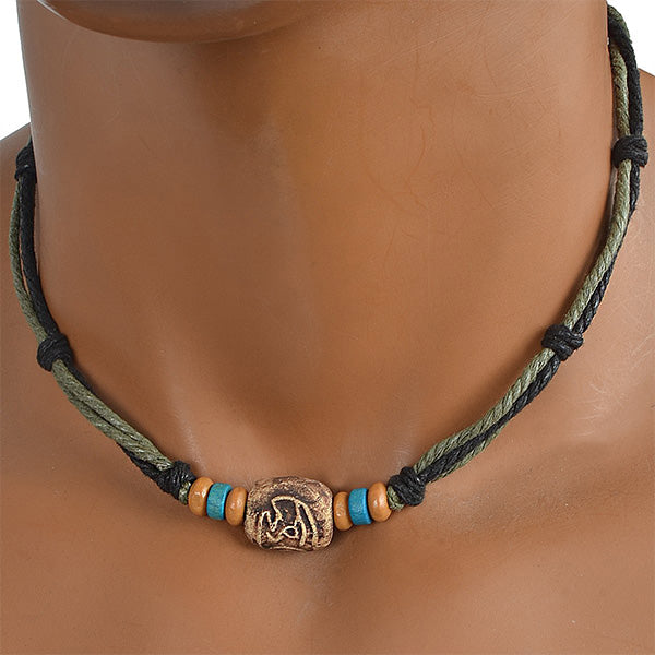 forbusite surfer necklaces for men choker with beads