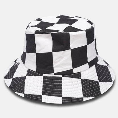 Black and White Plaid Bucket Hat forbusite