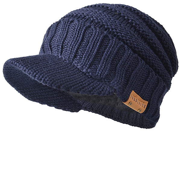 FORBUSITE Men Knit Visor Beanie Caps for Winter