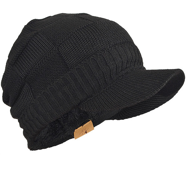 FORBUSITE Men Knit Beanie Visor Hat