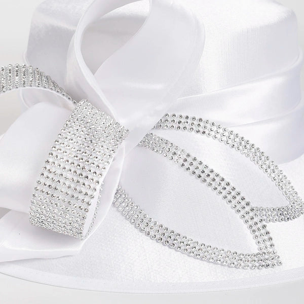 Women Satin Wide Brim Church Hats SD717