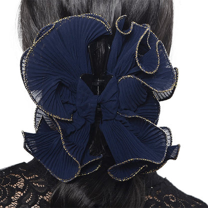 forbusite Women Organza Fabric Pleated Flower Hair Clip
