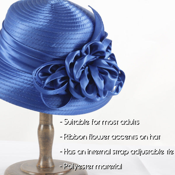 forbusite satin derby hat women royal blue