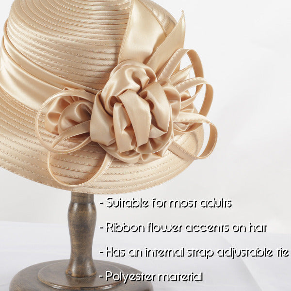 forbusite elegant satin hats for women 