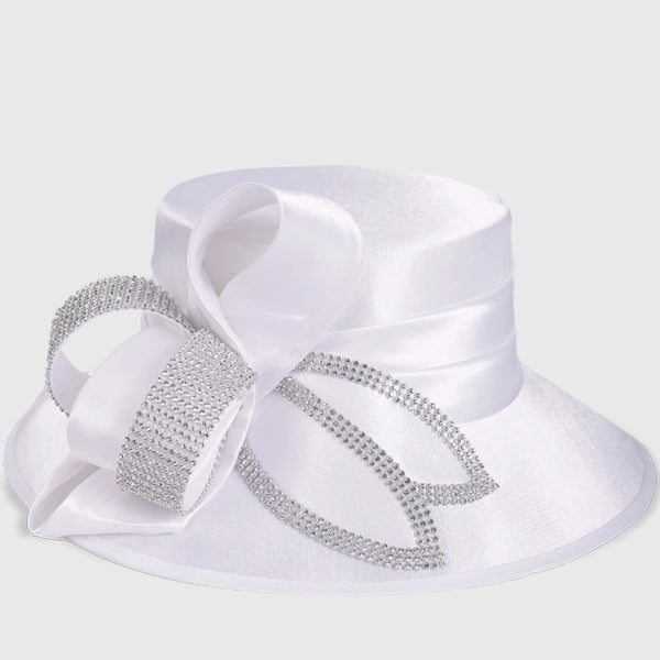 Women Satin Wide Brim Church Hats SD717