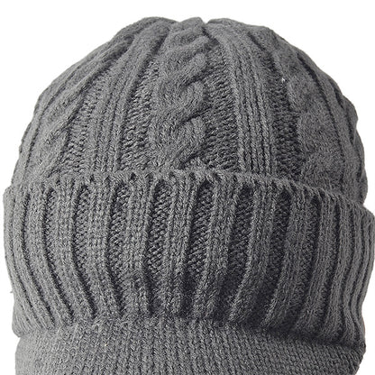 forbusite cable knit visor beanie hat