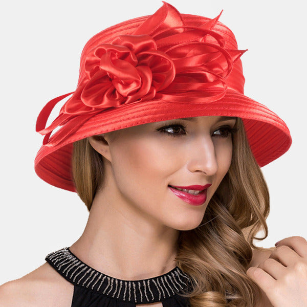 forbusite womens red derby hat satin