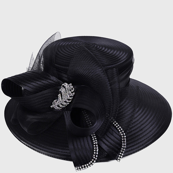 forbusite women church hats satin black 
