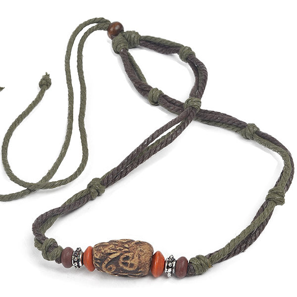 forbusite mens hemp necklace with bead adjustable